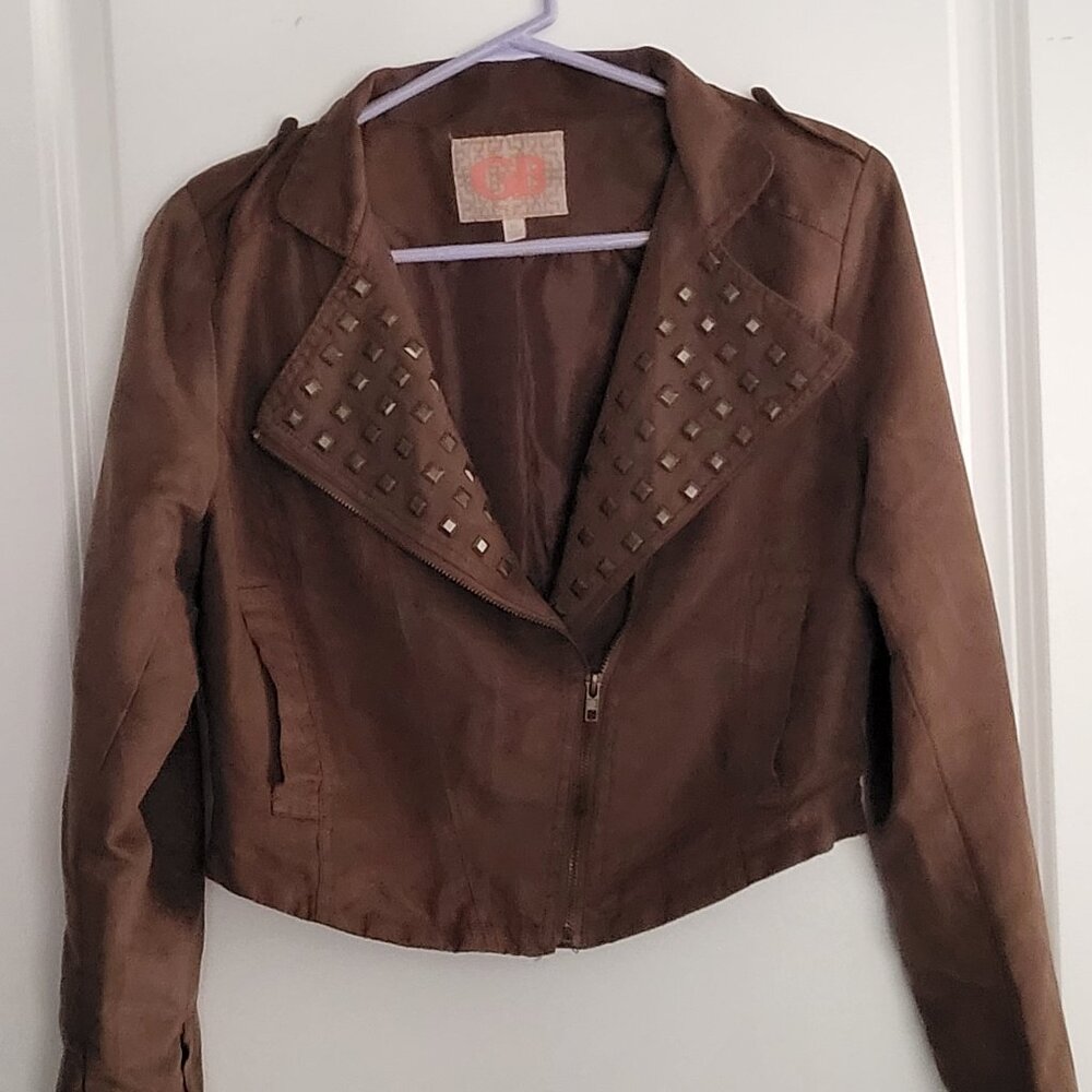Gianni Bini Brown Studded Jacket Sz M